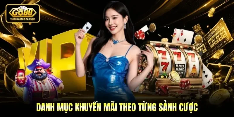 Danh mục khuyến mãi theo từng sảnh cược